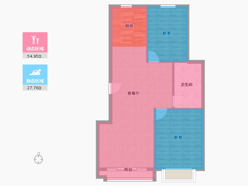 山东省-菏泽市-美达雅苑-76.00-户型库-动静分区