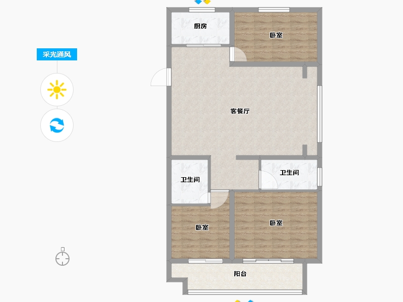 山东省-德州市-奥特莱斯·澜铂湾-107.01-户型库-采光通风