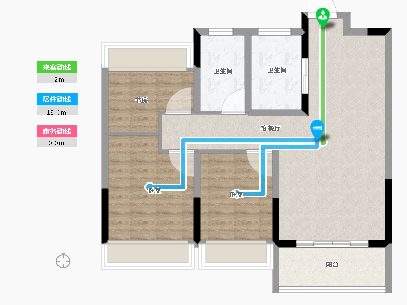 山东省-德州市-滨河花园-78.43-户型库-动静线