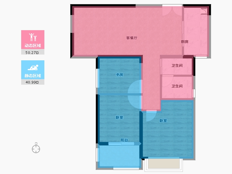 河南省-郑州市-郑地新港华苑-81.53-户型库-动静分区