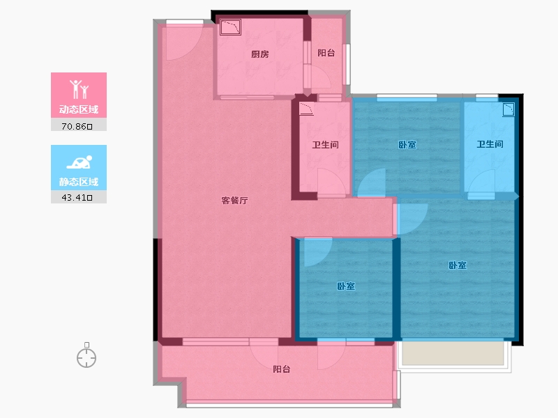 山东省-德州市-德州碧桂园天宸-102.00-户型库-动静分区