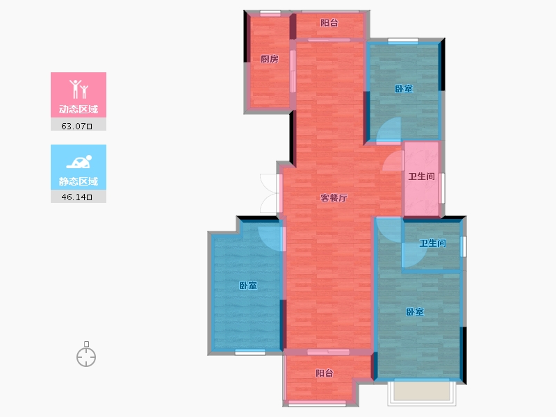 河南省-郑州市-兴港永威·和园-98.00-户型库-动静分区