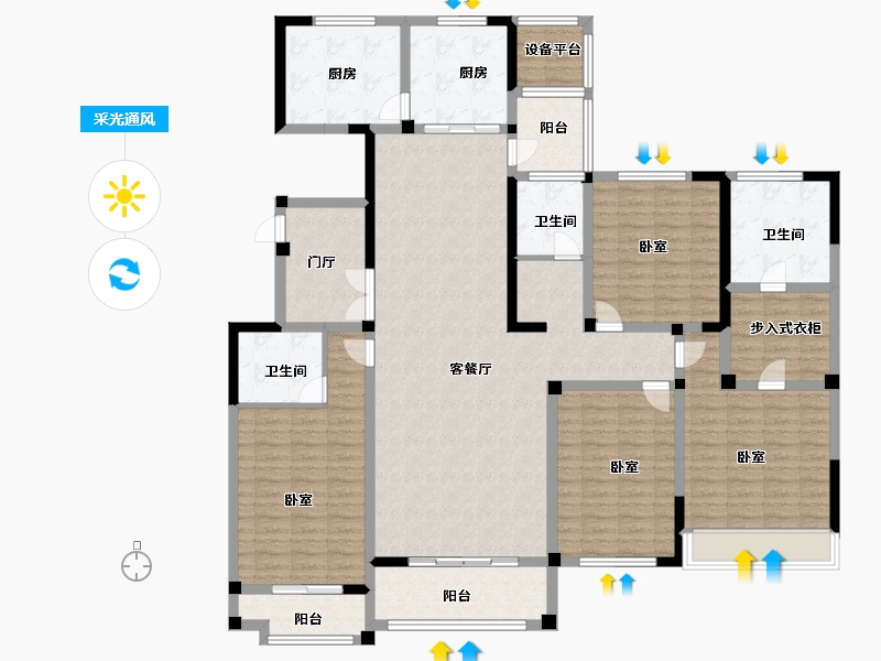 河南省-南阳市-传世温泉公馆-178.63-户型库-采光通风