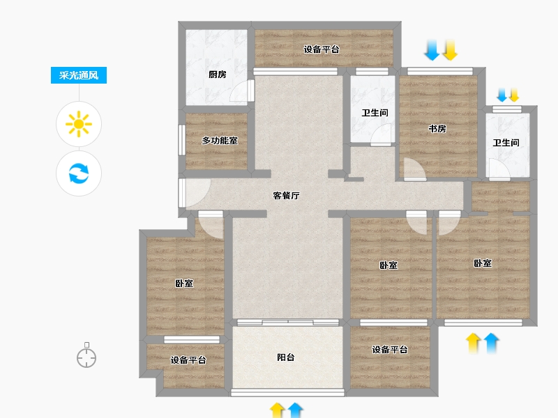 河南省-南阳市-山水绿城-114.34-户型库-采光通风