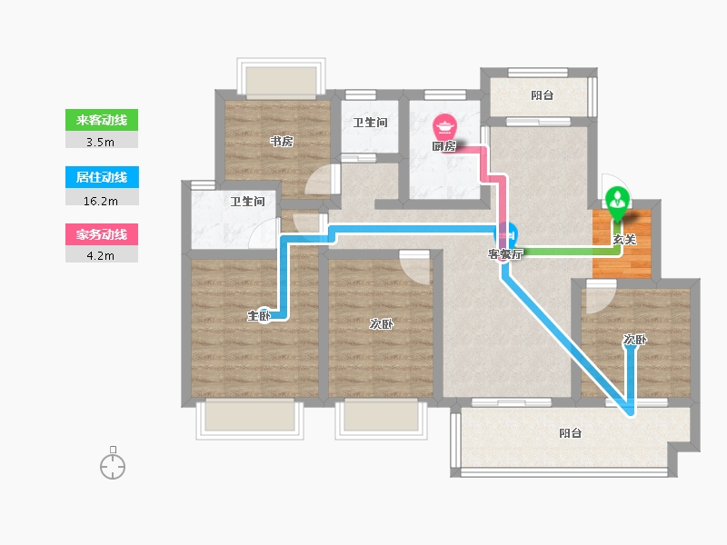 安徽省-滁州市-凤阳书香门第-93.00-户型库-动静线