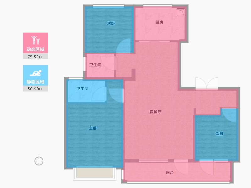 山东省-济南市-银丰玖玺城-114.00-户型库-动静分区