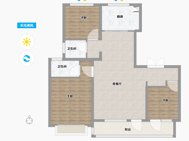 山东省-济南市-银丰玖玺城-114.00-户型库-采光通风