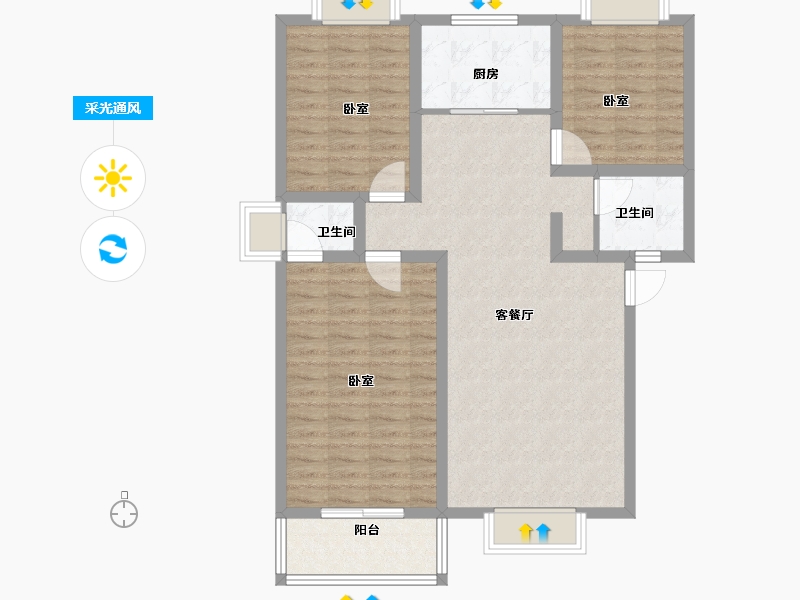 河南省-信阳市-红都新城-96.00-户型库-采光通风