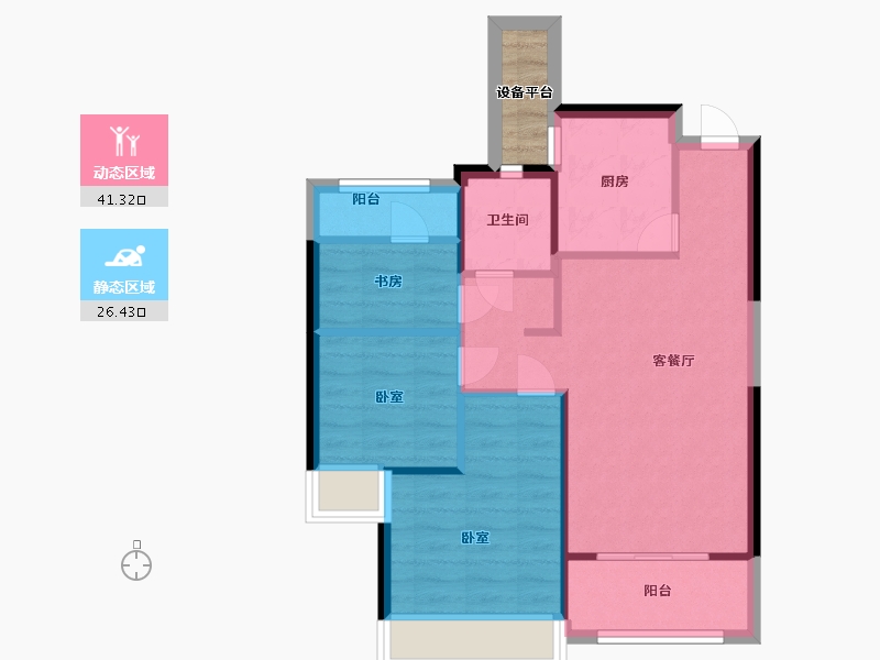 浙江省-温州市-华宇麓城荟-63.00-户型库-动静分区