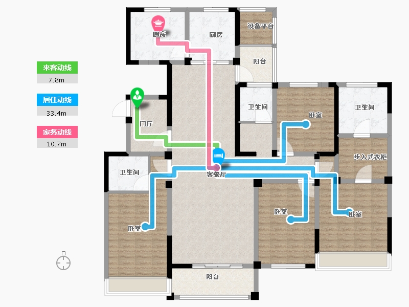 河南省-南阳市-传世温泉公馆-176.15-户型库-动静线