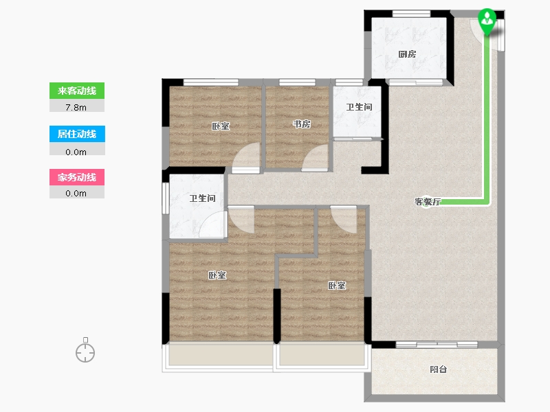 河南省-南阳市-建业碧桂园龙悦城-113.00-户型库-动静线