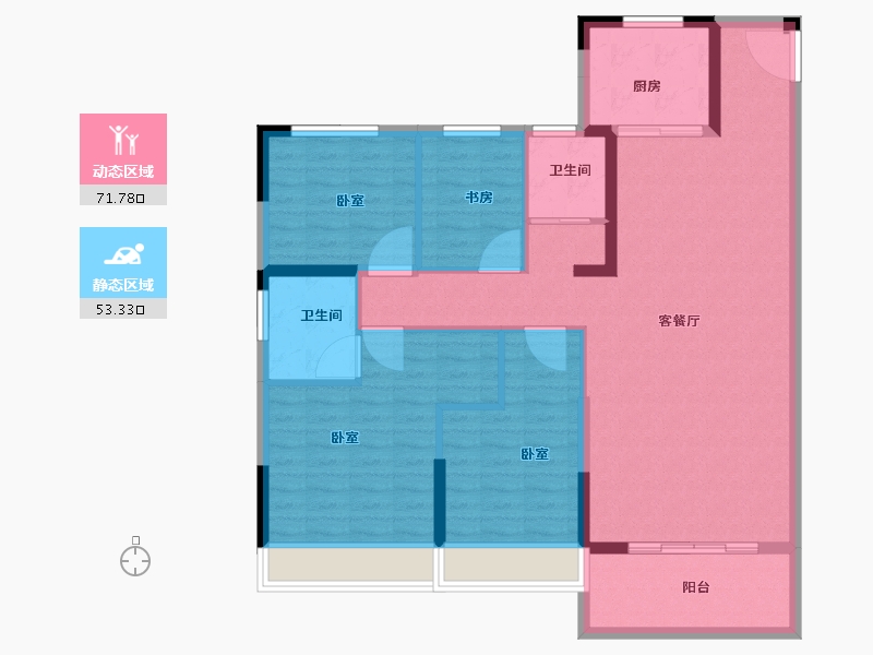 河南省-南阳市-建业碧桂园龙悦城-113.00-户型库-动静分区