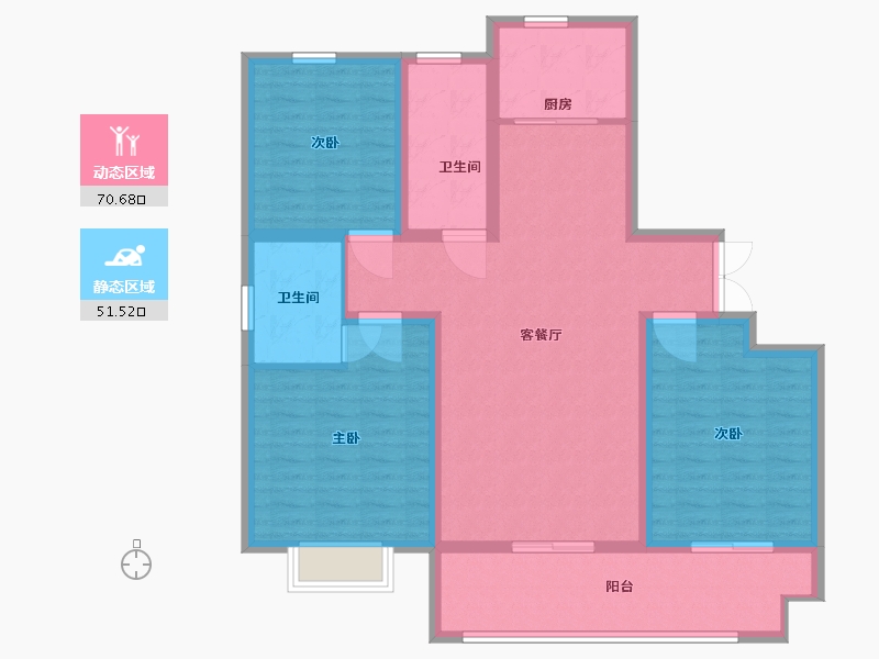 山东省-临沂市-时代城荣园-110.01-户型库-动静分区