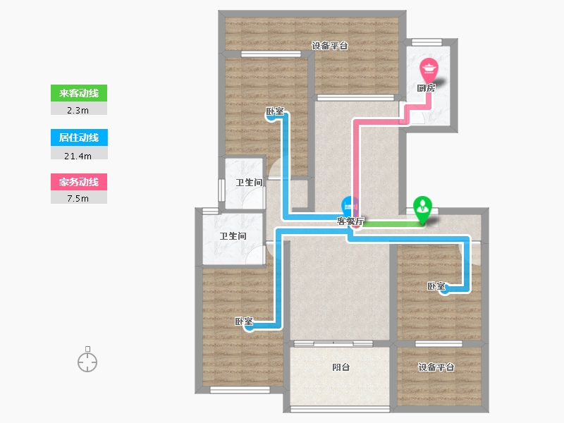 河南省-南阳市-山水绿城-110.02-户型库-动静线