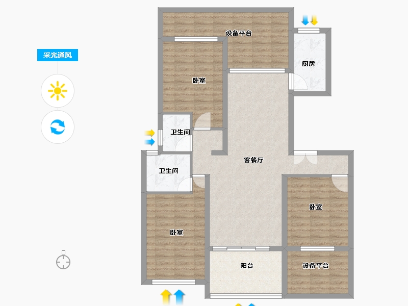 河南省-南阳市-山水绿城-110.02-户型库-采光通风