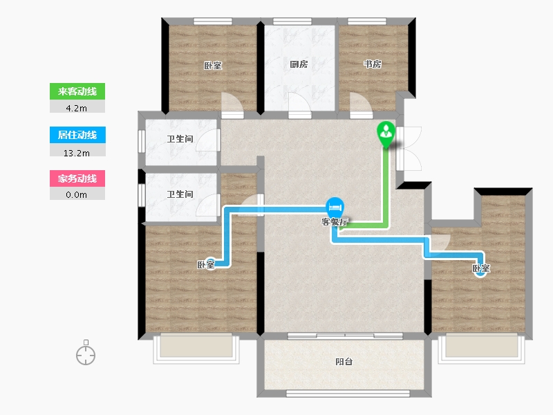 河南省-郑州市-龙居华府-113.08-户型库-动静线