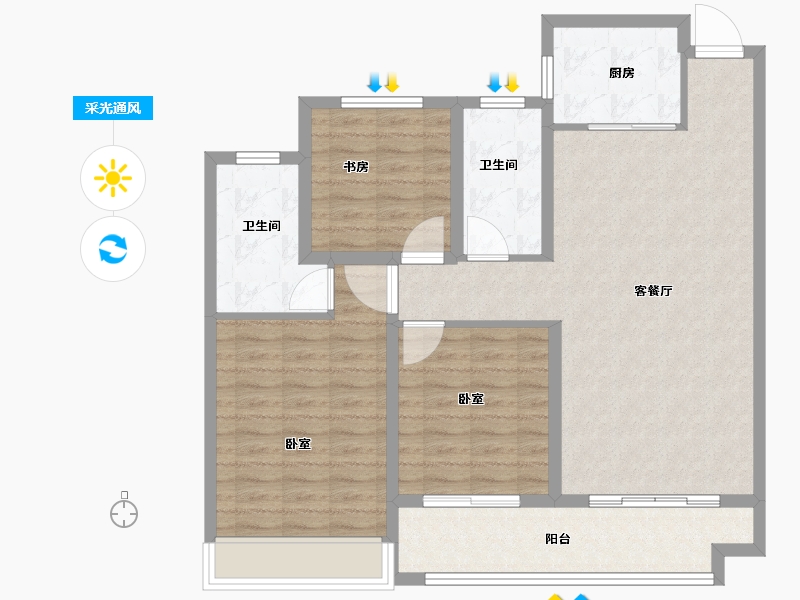 山东省-菏泽市-单县佳和城-98.00-户型库-采光通风