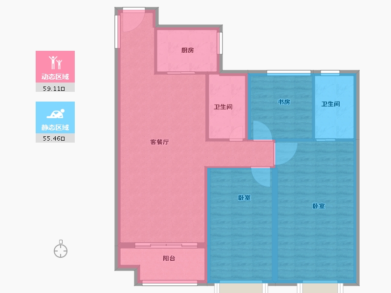 河南省-安阳市-嘉洲清水湾-104.00-户型库-动静分区