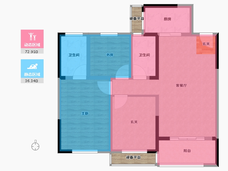 江苏省-常州市-随园金麟府-102.00-户型库-动静分区