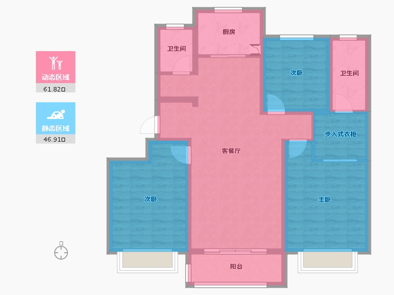 山东省-济南市-银丰玖玺城-96.70-户型库-动静分区