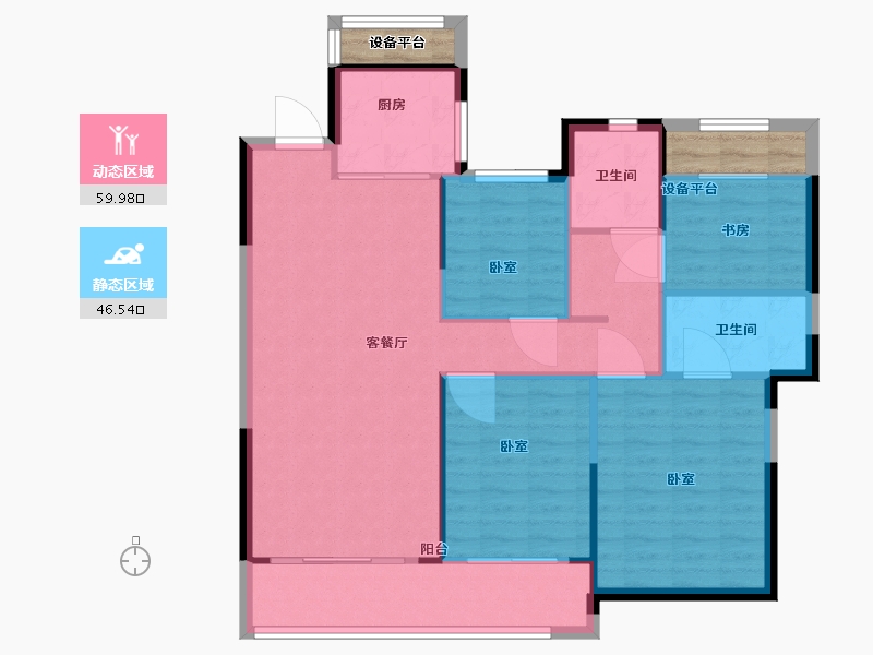 浙江省-温州市-世茂璀璨瓯江-102.01-户型库-动静分区