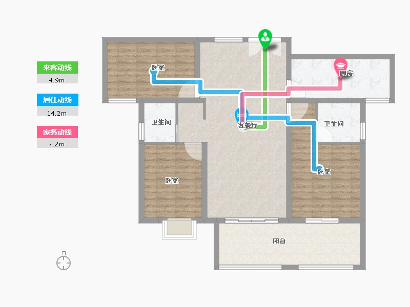 河南省-信阳市-奥林匹克花园-111.24-户型库-动静线