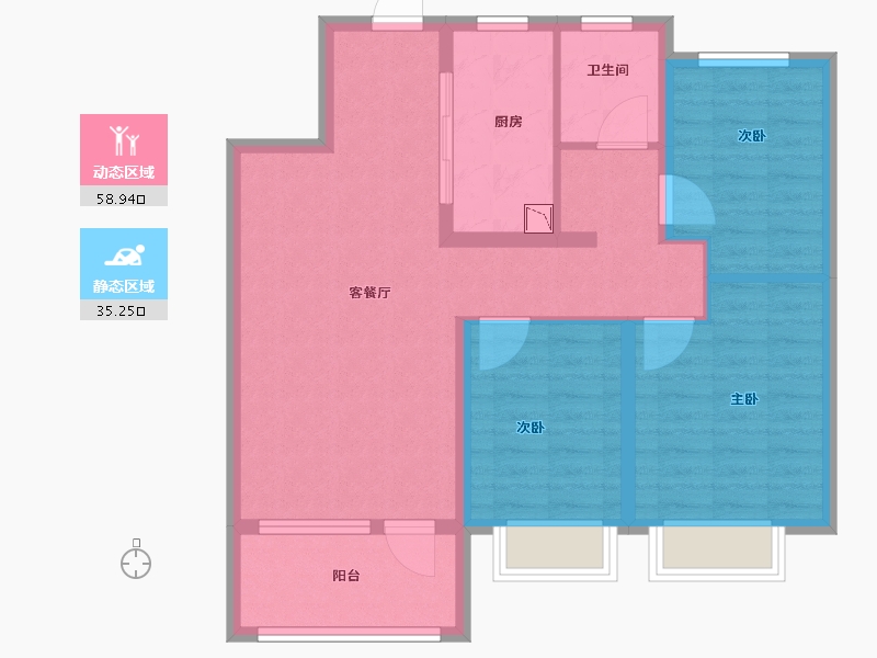 山东省-济南市-银丰玖玺城-84.00-户型库-动静分区