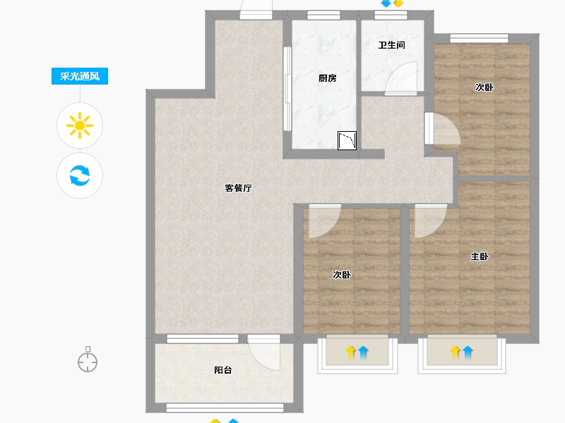 山东省-济南市-银丰玖玺城-84.00-户型库-采光通风