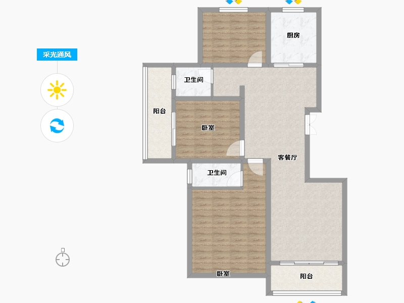 河南省-开封市-晨胧华庭-111.00-户型库-采光通风