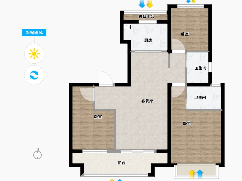 河南省-商丘市-发投上坤光和四季-88.00-户型库-采光通风