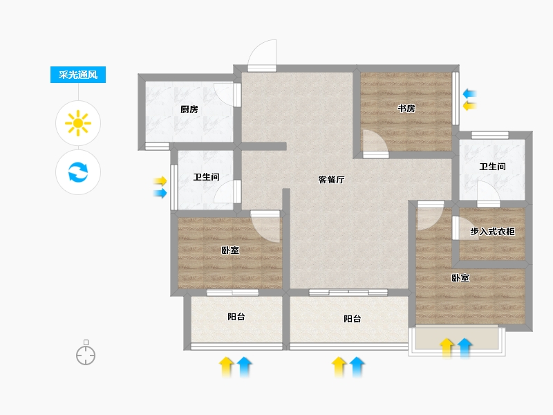 河南省-商丘市-海亚春天上苑-90.09-户型库-采光通风