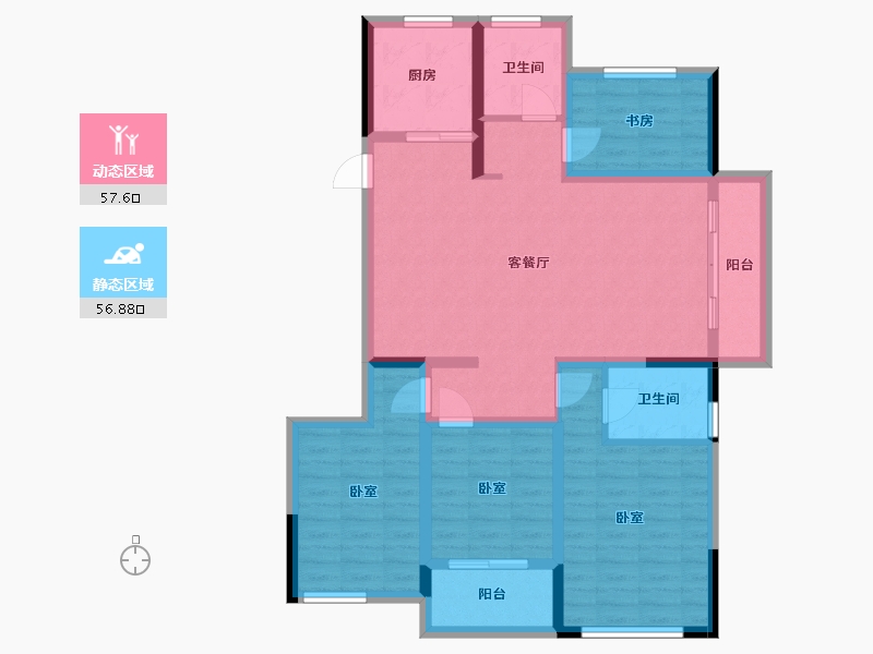 浙江省-杭州市-绿城学府新城-101.66-户型库-动静分区