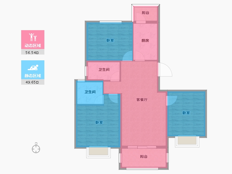 河南省-许昌市-金石星河湾-95.27-户型库-动静分区