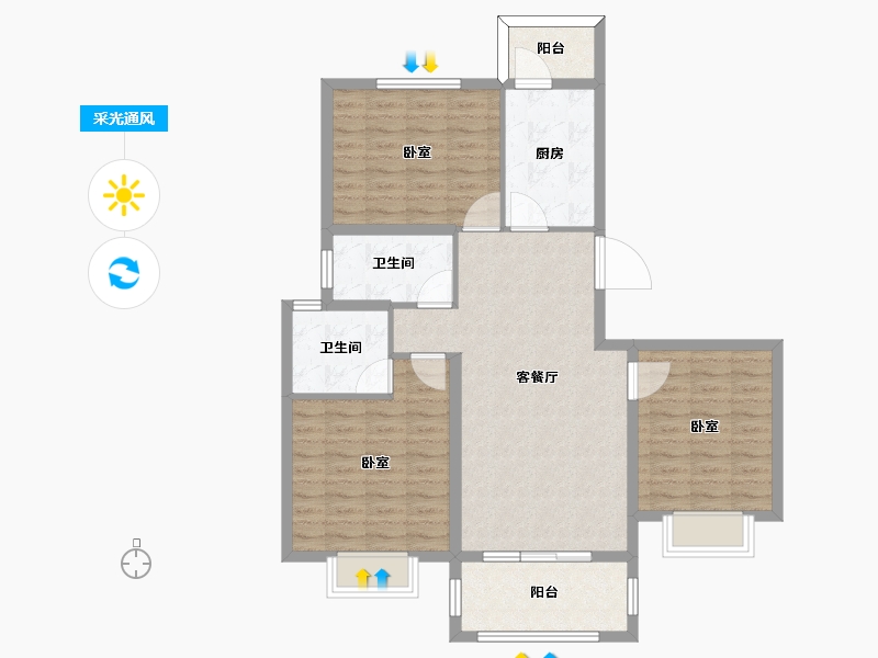 河南省-许昌市-金石星河湾-95.27-户型库-采光通风