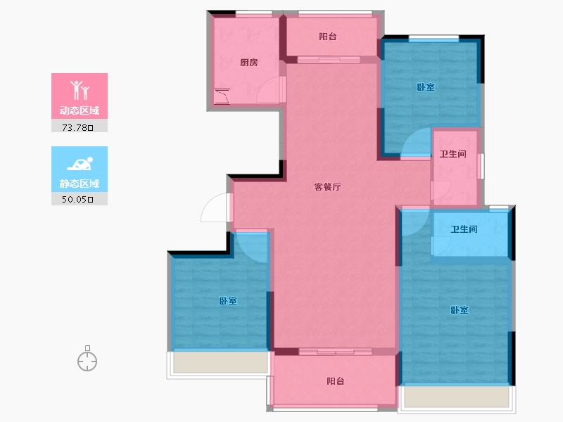 河南省-南阳市-建业幸福里-110.00-户型库-动静分区