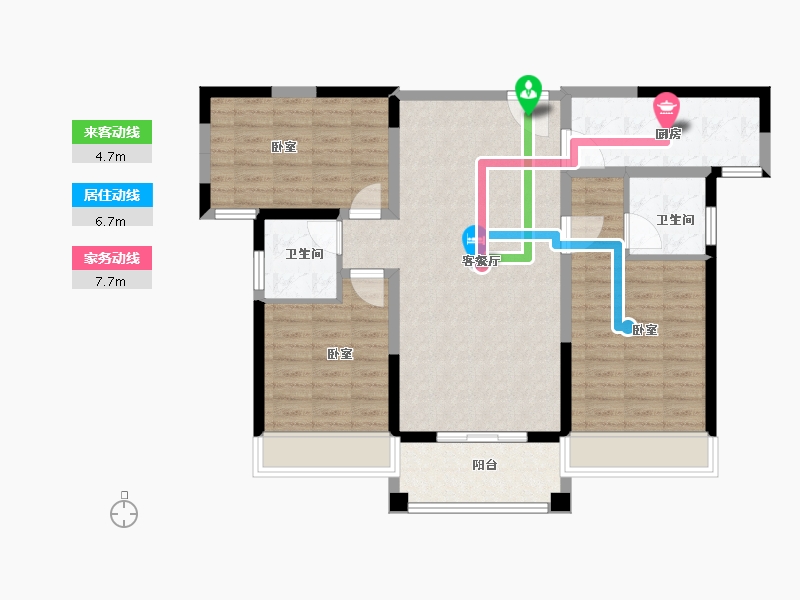 河南省-南阳市-鑫联龙升苑-95.54-户型库-动静线