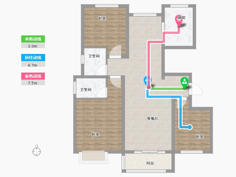 河南省-商丘市-尚景佳苑-105.85-户型库-动静线