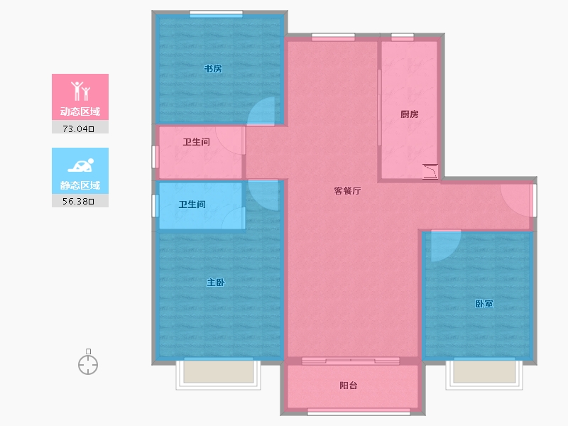 河南省-安阳市-嘉洲清水湾-118.00-户型库-动静分区