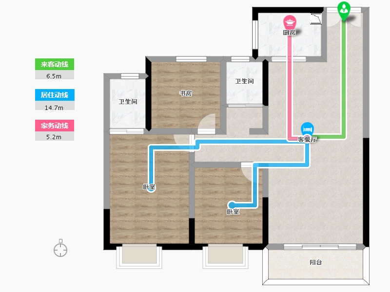 河南省-周口市-金丝猴花园-94.92-户型库-动静线