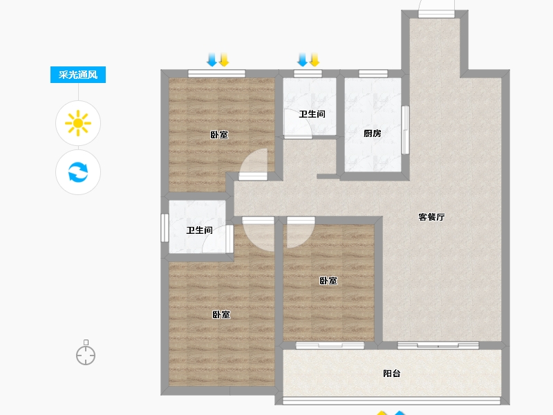 河南省-信阳市-鑫盛息州府-97.03-户型库-采光通风