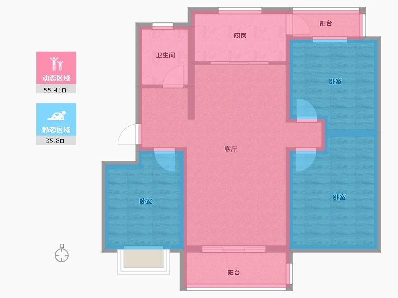 山东省-日照市-兴业梦想成真花园-80.72-户型库-动静分区