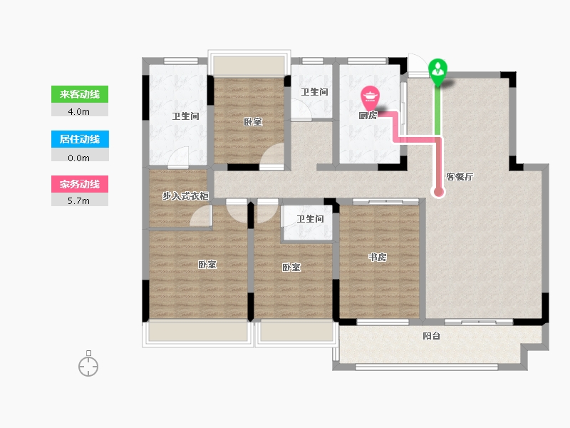 河南省-信阳市-南湾琨御府-144.00-户型库-动静线