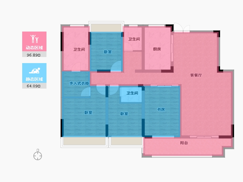 河南省-信阳市-南湾琨御府-144.00-户型库-动静分区