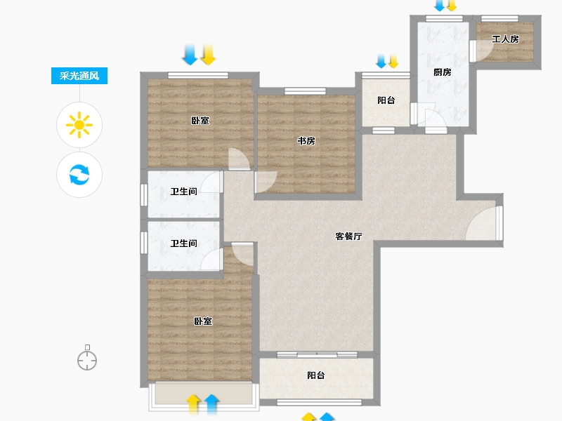 河南省-商丘市-远洋新天地二期-110.00-户型库-采光通风