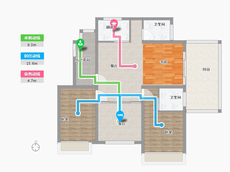 河南省-南阳市-南召壹号院-108.41-户型库-动静线