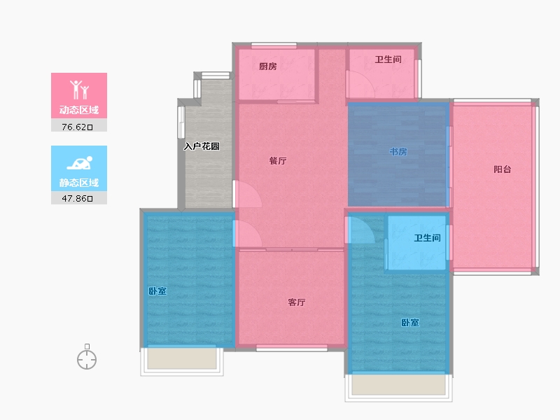 河南省-南阳市-南召壹号院-108.41-户型库-动静分区