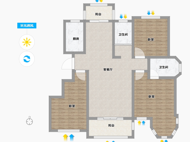 河南省-南阳市-财富新城·中央公园-112.00-户型库-采光通风