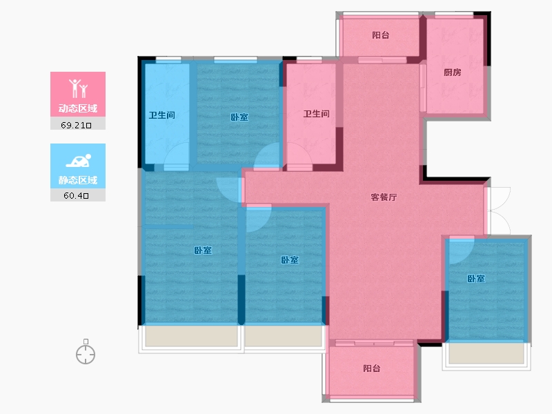 河南省-南阳市-镇平建业春天里-115.00-户型库-动静分区