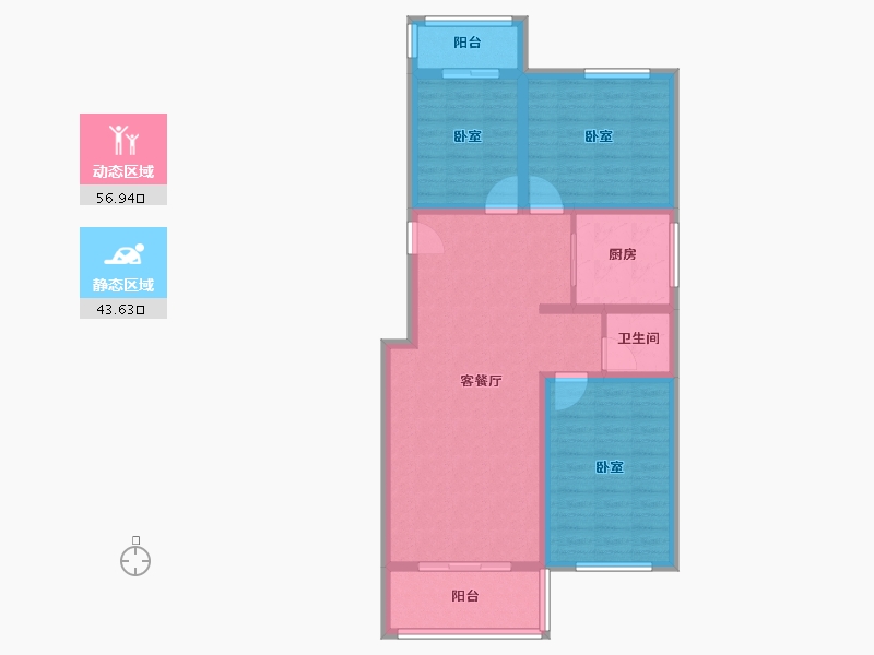 河南省-开封市-埃菲尔公馆-90.00-户型库-动静分区