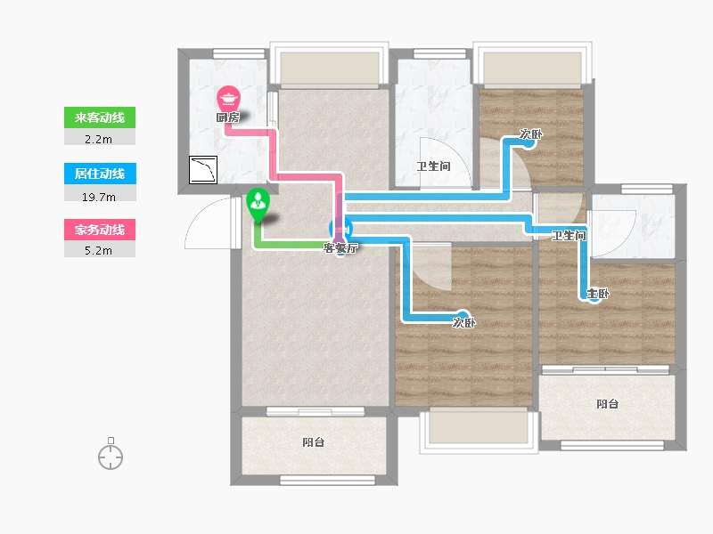 福建省-厦门市-国贸天成一二期-75.01-户型库-动静线